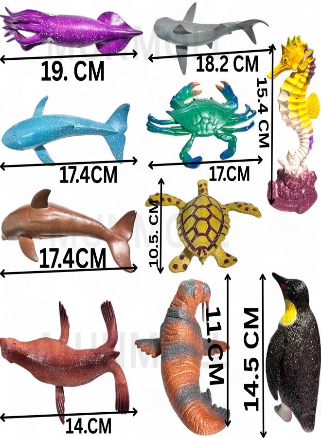 Munmoll Big Animal Toy Set for Kids Boys and Girls Sea10 Pcs Realistic Animals Action Figure Playroom Educational and Learning Toys Birthday Christmas Gifts Animal Toy Fish for Kids - Image 4